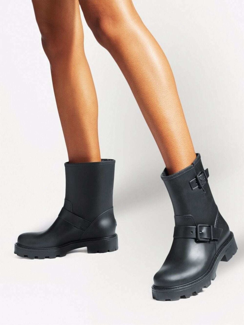 Jimmy Choo Black Yael Flat Rain Boots - Picture 4 of 10